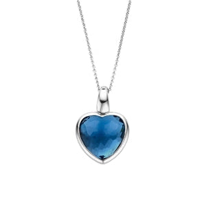 Dark Blue Heart Shaped stone Pendant