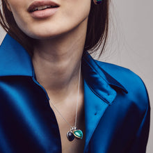 Load image into Gallery viewer, Dark Blue Heart Shaped stone Pendant
