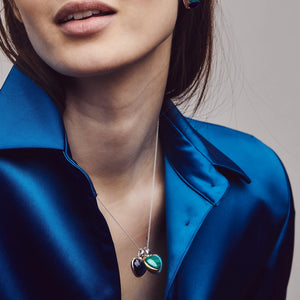 Dark Blue Heart Shaped stone Pendant