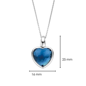 Dark Blue Heart Shaped stone Pendant