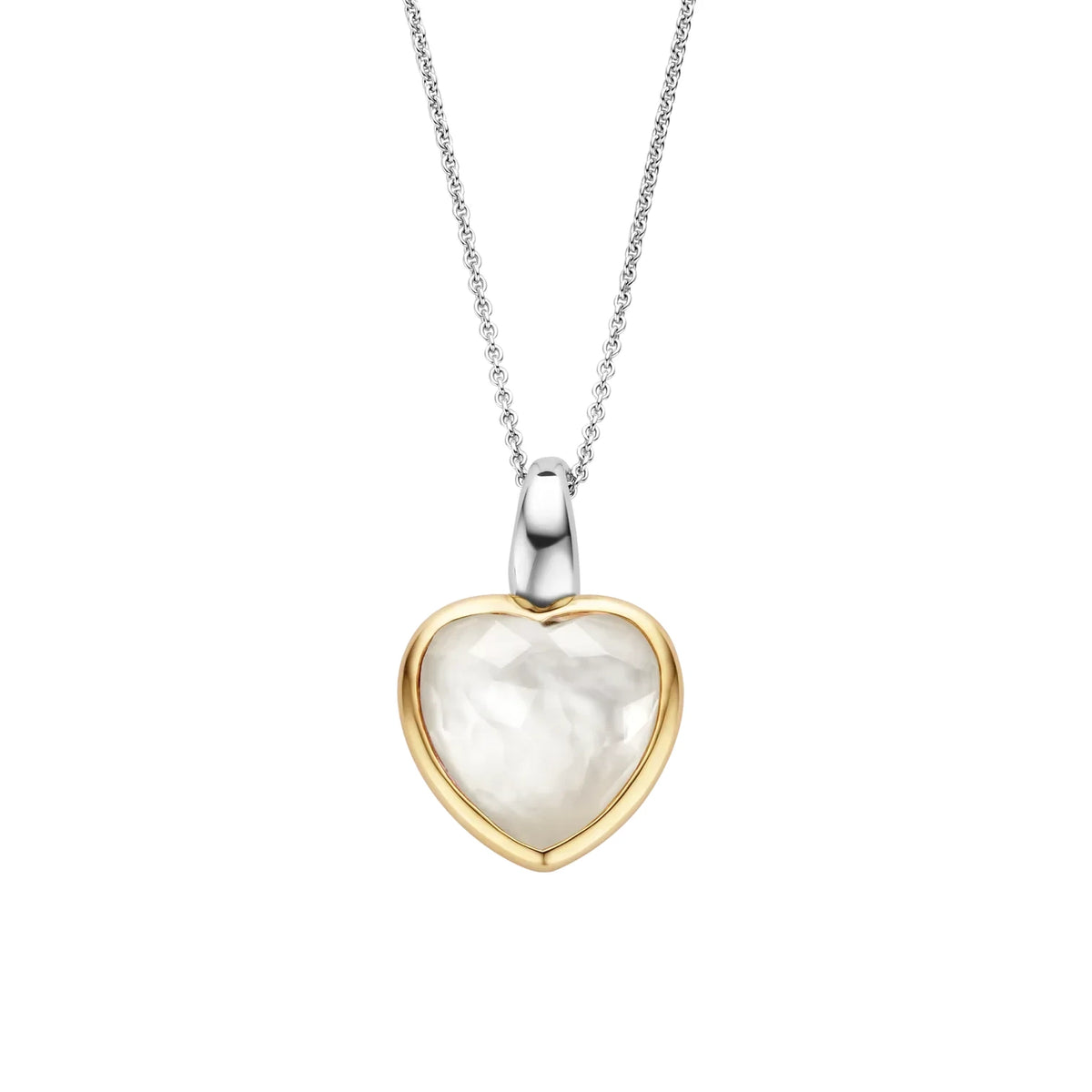 Mother of Pearl Heart Shaped stone Vermeil Pendant