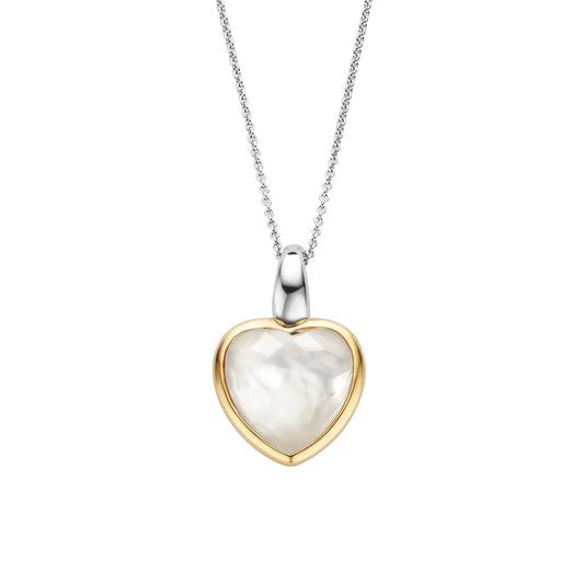 Mother of Pearl Heart Shaped stone Vermeil Pendant