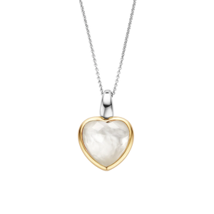 Mother of Pearl Heart Shaped stone Vermeil Pendant