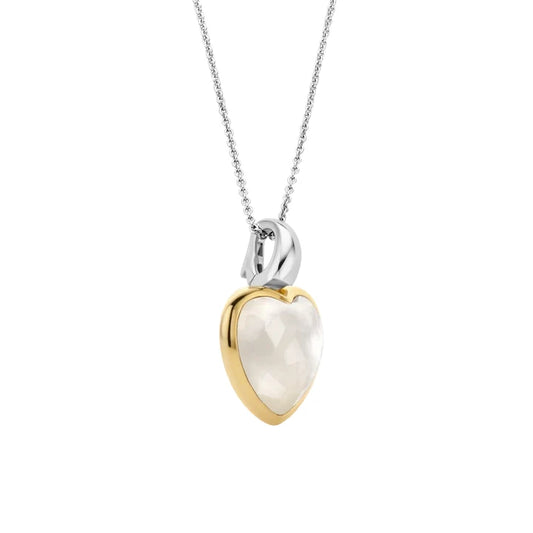 Mother of Pearl Heart Shaped stone Vermeil Pendant, view 4