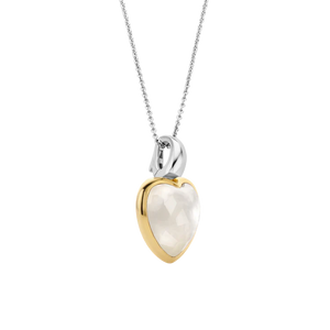 Mother of Pearl Heart Shaped stone Vermeil Pendant
