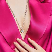 Load image into Gallery viewer, Mother of Pearl Heart Shaped stone Vermeil Pendant
