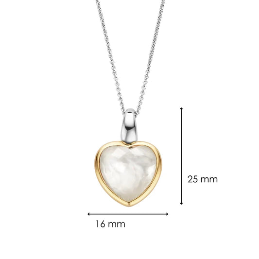 Mother of Pearl Heart Shaped stone Vermeil Pendant, view 2