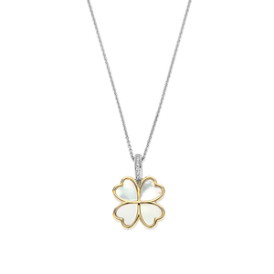 NEW IN - Ti Sento Gold Plated 4 leaf clover Mother of Pearl Pendant