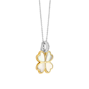 NEW IN - Ti Sento Gold Plated 4 leaf clover Mother of Pearl Pendant