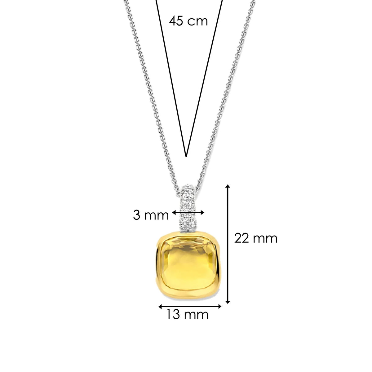 Gold Vermeil Yellow Stone Pendant, view 7