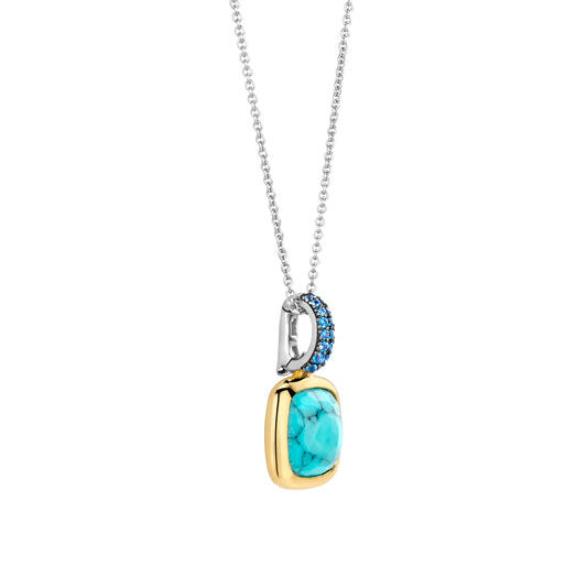 Gold Vermeil Turquoise Pendant on Sterling Silver Chain, view 2