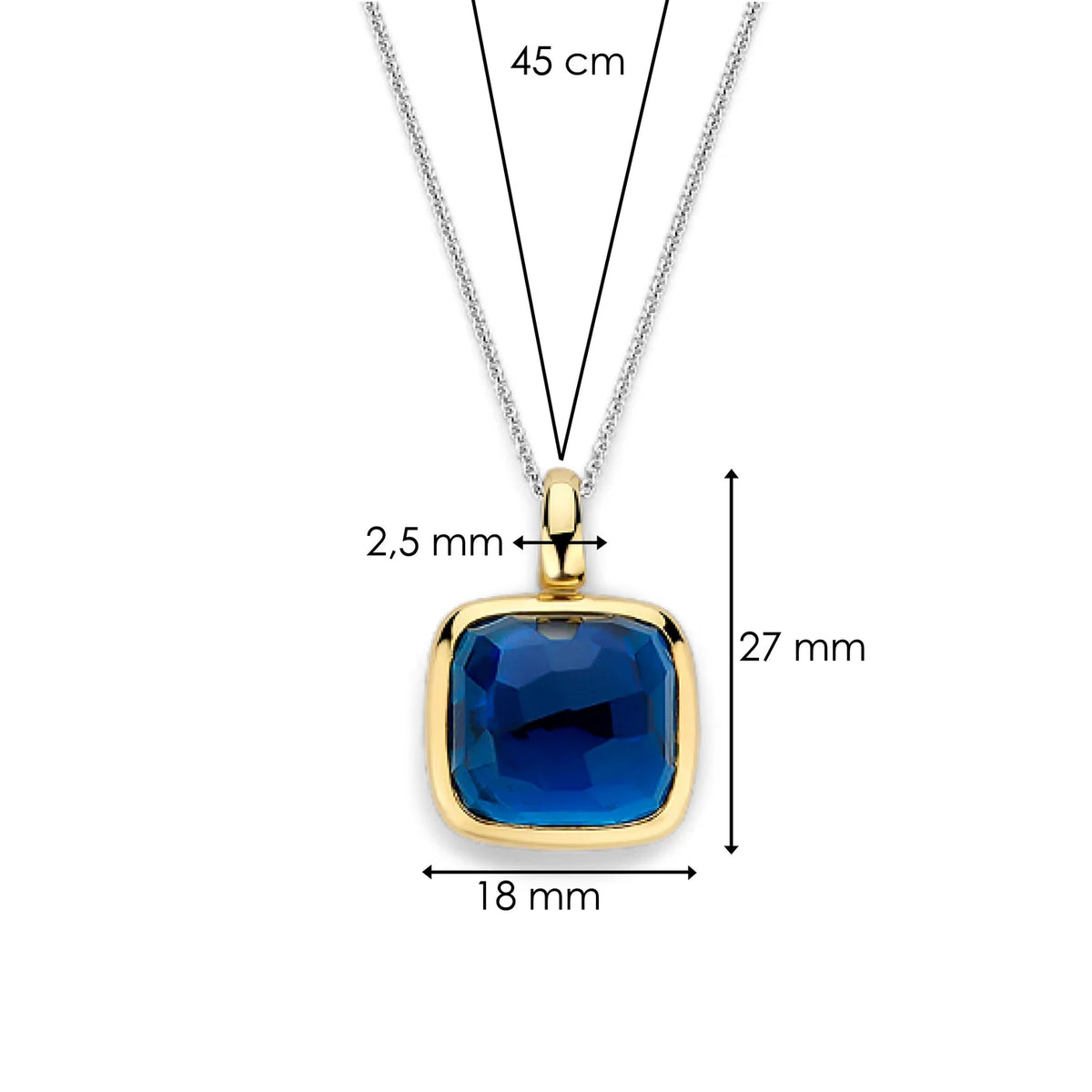 Gold Vermeil Blue Stone Pendant, view 5