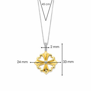 NEW for 2025 -Ti Sento Silver Vermeil Clover Pendant