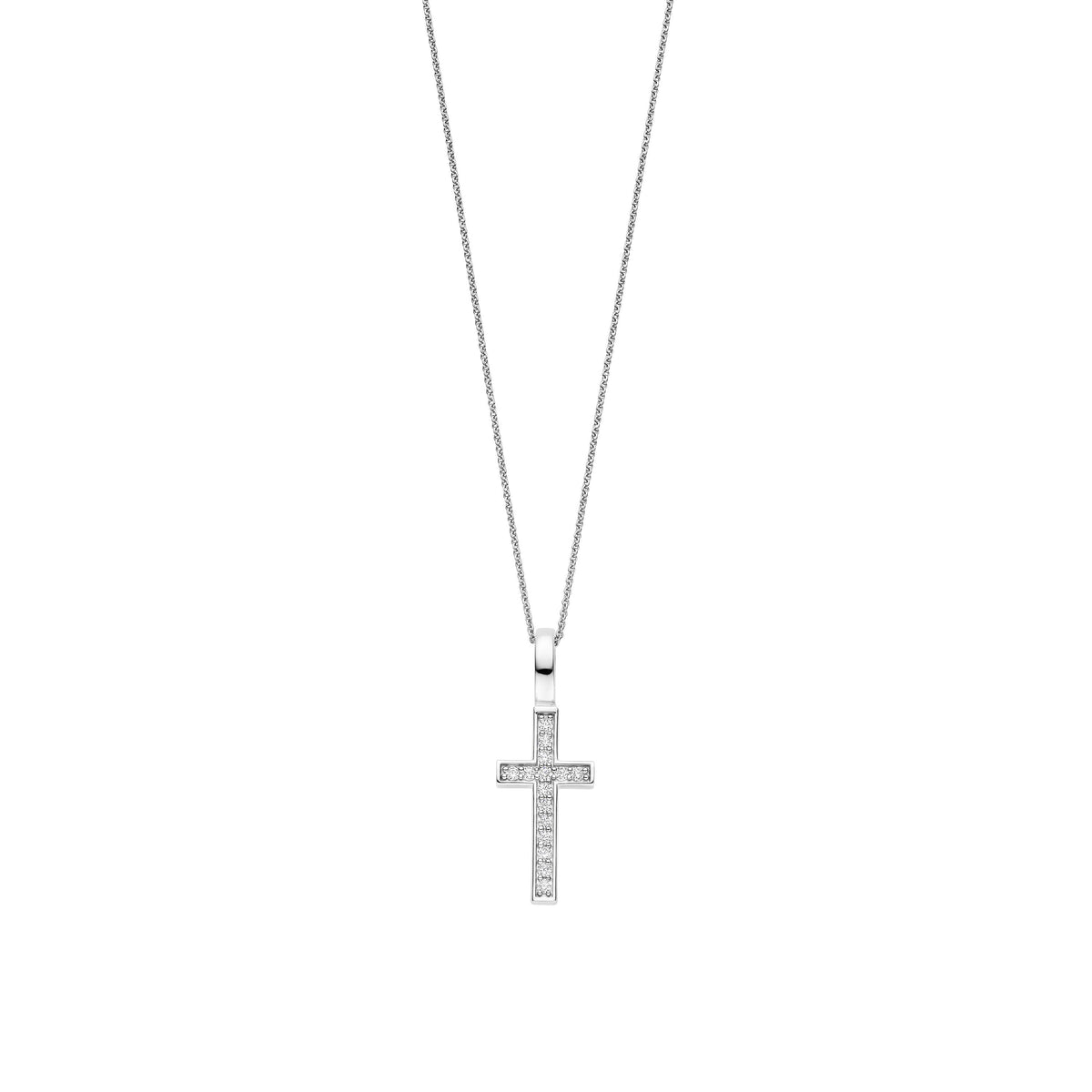 Sterling Silver and Cz set Cross Pendant, view 5