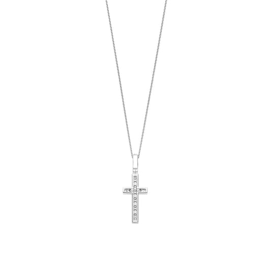 Sterling Silver and Cz set Cross Pendant