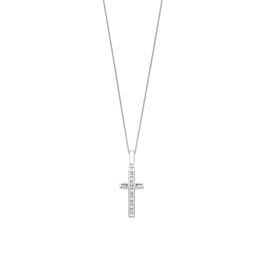 Sterling Silver and Cz set Cross Pendant