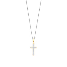 Load image into Gallery viewer, NEW - Sterling Silver Vermeil and Cz set cross Pendant
