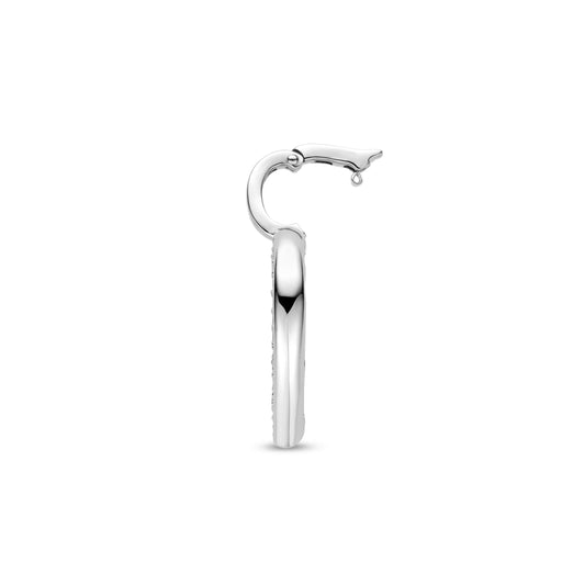 Sterling Silver and Cz set open heart shaped Pendant, view 4
