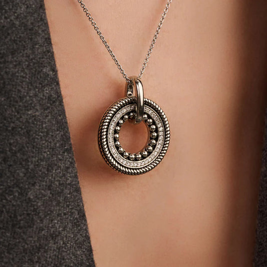 Ti Sento Structure Circle Pendant, view 4