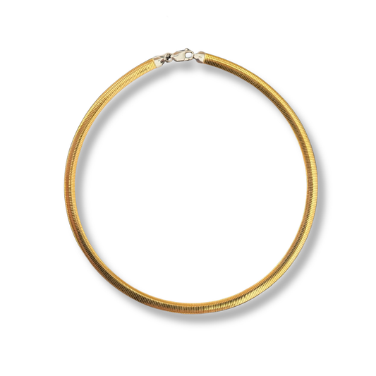 Reversible Gold Vermeil and Sterling Silver Flat Collar Necklace