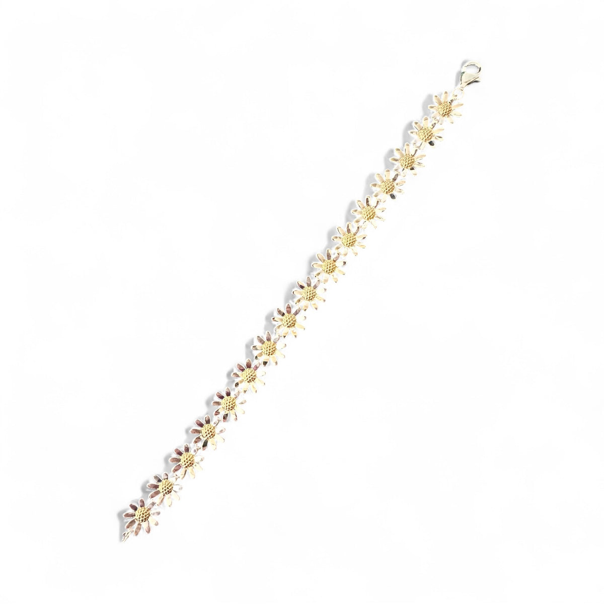 Sterling Silver Large Daisy Bracelet