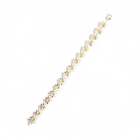 Sterling Silver Large Daisy Bracelet