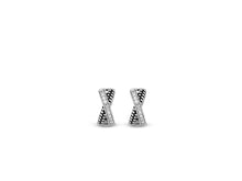 Load image into Gallery viewer, Sterling Silver Structure Crossover Hoop Earrings by TI SENTO
