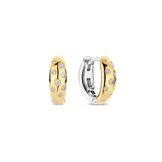 Gold Vermeil Cubic Zirconia Hoop Earrings