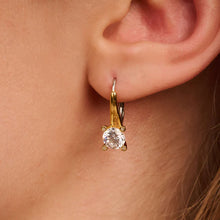 Load image into Gallery viewer, Ti Sento Sterling Silver Vermeil Classic Zirconia Hoops
