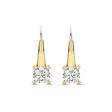 Load image into Gallery viewer, Ti Sento Sterling Silver Vermeil Classic Zirconia Hoops
