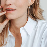 Ti Sento Sterling Silver Vermeil Classic Zirconia Solitaire Drop Earrings, view 4