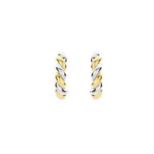 NEW -Ti Sento Small Round Two tone Twisted Hoops