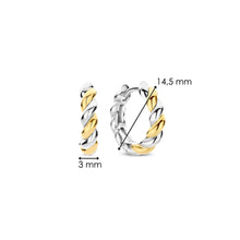 Load image into Gallery viewer, NEW -Ti Sento Small Round Two tone Twisted Hoops
