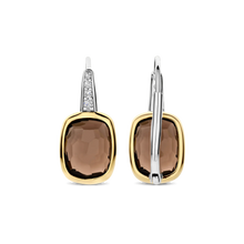 Load image into Gallery viewer, Smoky Brown Stone Gold Vermeil Leverback Earrings
