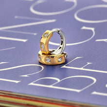 Load image into Gallery viewer, Ti Sento Sterling Silver Vermeil Classic Zirconia Hoops
