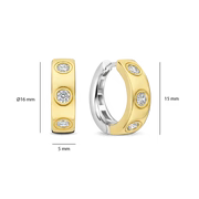 Ti Sento Sterling Silver Vermeil Classic Zirconia Hoops, view 4