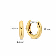 Load image into Gallery viewer, Small Silver Yellow Gold plated Hoop Earrings
