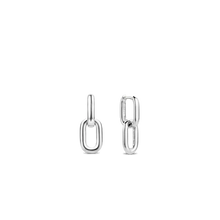 Load image into Gallery viewer, Ti Sento Sterling Silver Signature Chain Hoops

