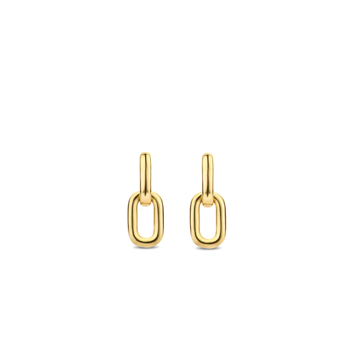 Ti Sento Sterling Silver Vermeil Signature Chain Hoops, view 2