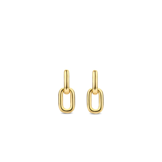 Ti Sento Sterling Silver Vermeil Signature Chain Hoops, view 2