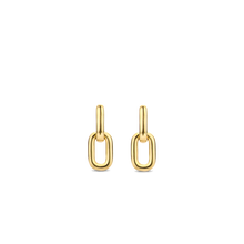 Load image into Gallery viewer, Ti Sento Sterling Silver Vermeil Signature Chain Hoops
