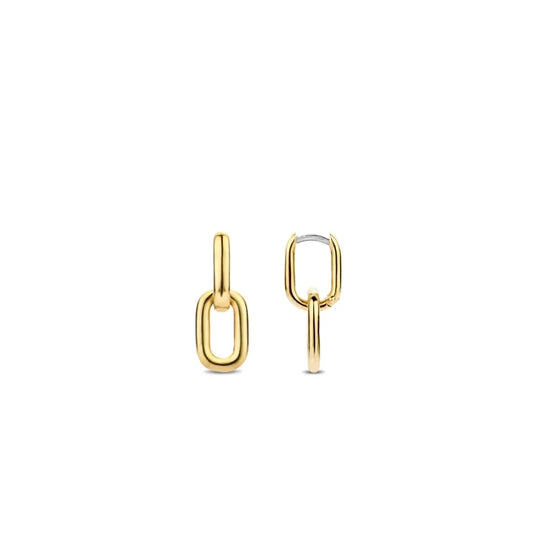 Ti Sento Sterling Silver Vermeil Signature Chain Hoops, view 3