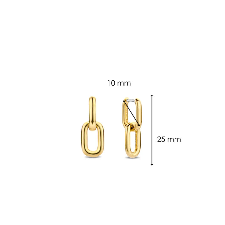 Ti Sento Sterling Silver Vermeil Signature Chain Hoops, view 5