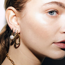 Load image into Gallery viewer, Ti Sento Yellow Gold plated double Hoop Earrings
