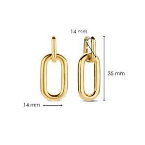 Ti Sento Yellow Gold plated double Hoop Earrings