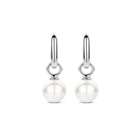 Ti Sento Sterling Silver Pearl Earrings, view 2