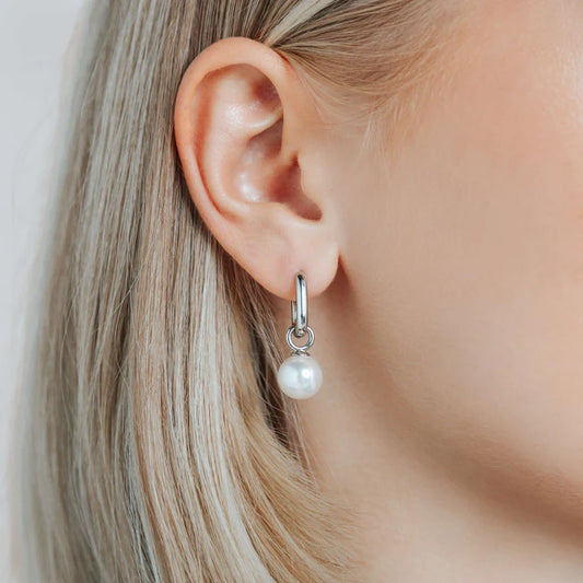 Ti Sento Sterling Silver Pearl Earrings, view 3