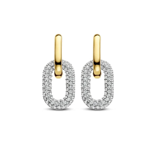 Gold Vermeil and Cubic Zirconia Drop Earrings