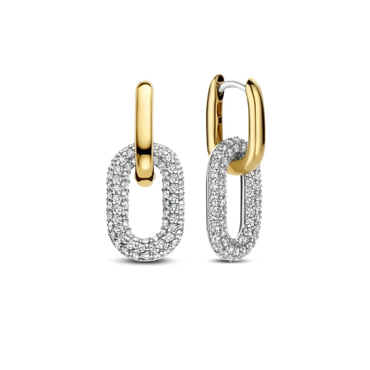Gold Vermeil and Cubic Zirconia Drop Earrings, view 6