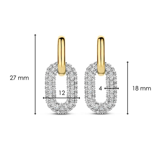Gold Vermeil and Cubic Zirconia Drop Earrings, view 3